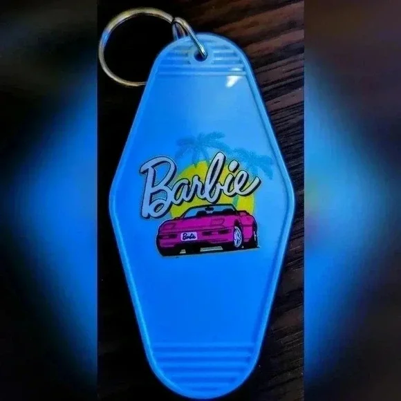 Retro motel keychain Barbie Corvette. Listing price for one keychain onl… - Picture 5 of 6